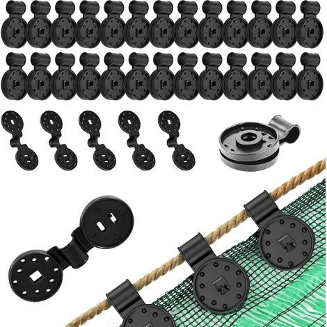 80 clip in plastica per vele ombreggianti, ganci in plastica per vele ombreggianti, clip di fissaggio resistenti ai raggi UV, per reti ombreggianti e tessuti antivento. (1/5)
