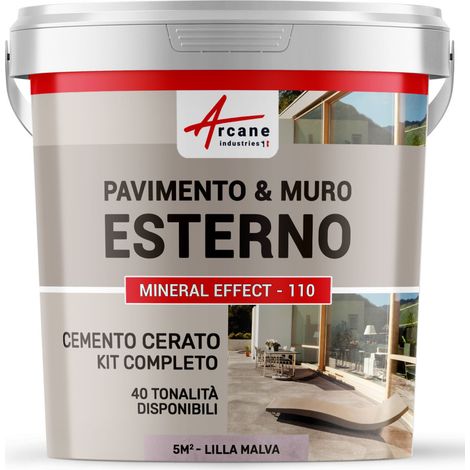 Microcemento per esterni: pavimenti, muri, terrazze, balconi, scale - 5 m² (in 2 strati) Lilla Malva - ARCANE INDUSTRIES