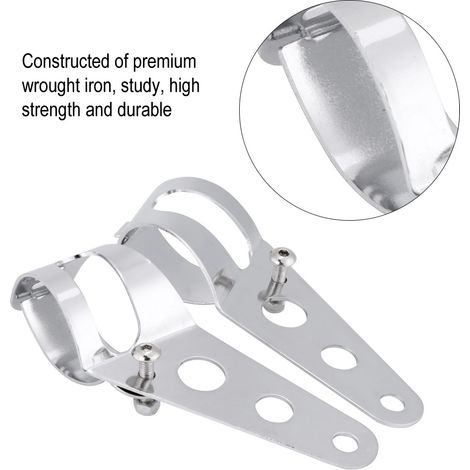 Kit de fixation de phare moto 35-43mm, support fourche chromé pour custom et café racer (1/5)