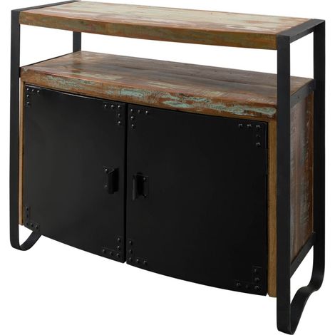 INDUSTRIAL 41 Madia in legno riciclato e ferro - laccato multicolore 100x43x90