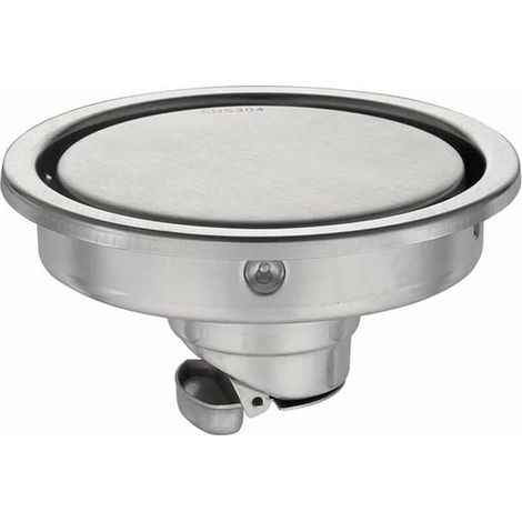 Siphon de sol rond en acier inoxydable 304 pour salle de bain, grille de douche anti-odeur anti-insectes, évacuation d'eau design (1/4)