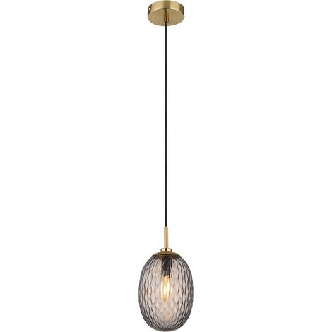 Globo - lámpara colgante - DEVIN - dorado - vidrio - Ø 15cm - E14 (1/5)