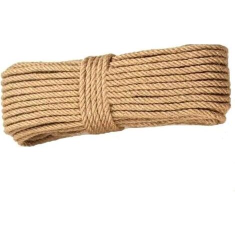 Corde de jute naturelle 10 mm x 10 m, idéale pour le jardinage, le bricolage et les griffoirs manuels pour chats