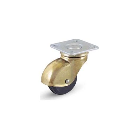 RUOTE A CUFFIA GIREVOLE IN GOMMA CON PIASTRA GIREVOLE 210- - ø mm.35x18 piastra mm.40x40 mm.50h. port. Kg.15 - 4 pezzi AVO