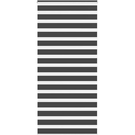 Doppelrollo Schwarz 95x200 cm Stoffbreite 90,9 cm Polyester