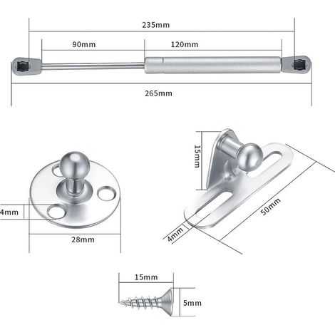 Set of 2 springs to gas, 60 N verin pneumatic for furniture, piston for doors of kitchen, piston to gas for doors, hinge d\\'cabinet, arm shock for hinge of furniture of (1/4)
