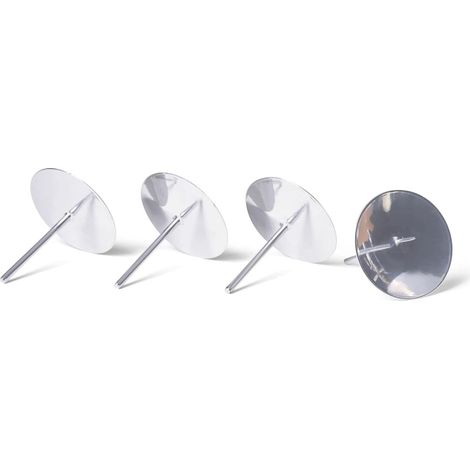 Lot de 4 supports à bougies avec pic 7,5 cm, argentés
