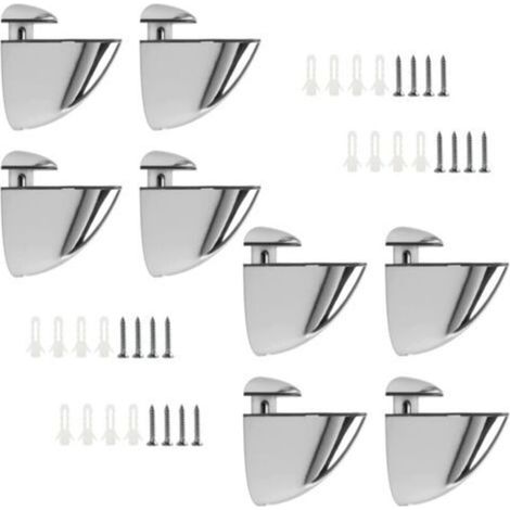 Support D'étagère en Verre Réglable, 8 Pièces Support Etagere Verre, Pince Verre Réglables en Alliage de Zinc pour Étagère en Bois/Verre de 3 à 14 mm Épaisseur (1/5)