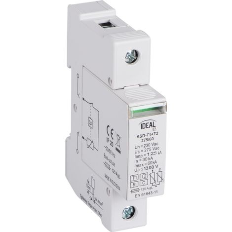 LIMITATORE DI SOVRATENSIONE KSD-T1+T2 275/60 1P - KANLUX (1/2)