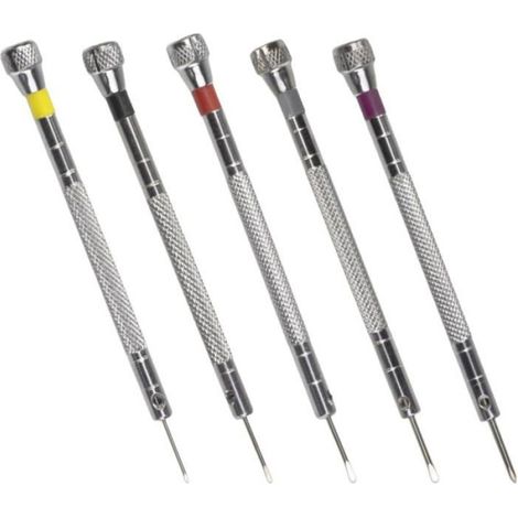 Kit de tournevis de précision - - 5 pièces - Tournevis à tête plate (0,8 mm/1,0 mm/1,2 mm/1,4 mm) (1/5)