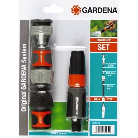 Pistolet + set raccordement diam 19mm 5 piéces GARDENA