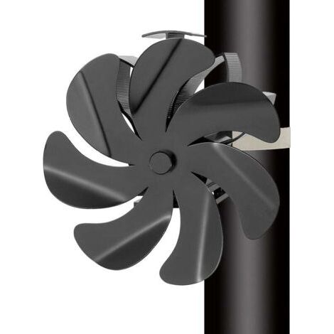 Ventilateur de Cheminée avec Thermomètre - Ventilateur Poele à Bois 7 Pales Silencieux pour Poêle à Bois Cheminée - Fixé sur le Tuyau de Cheminée (1/4)