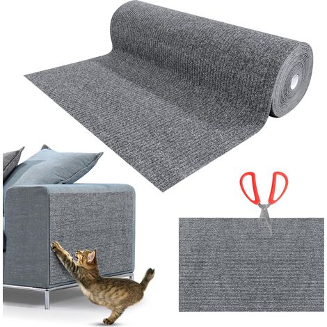 1 Tapis Protecteur Anti-Griffe, 200x40cm, Fibre de Polyester, Gris Clair, pour Canapé et Meubles (1/5)