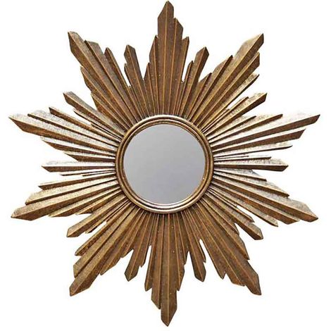 Miroir soleil résine dorée 8cm (1/2)