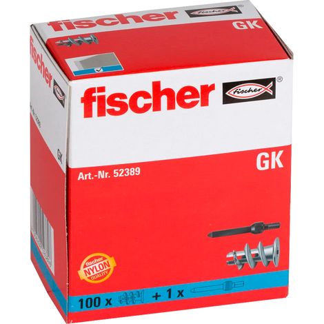 Tassello Nylon per Cartongesso 100 pz GK FISCHER - Fissaggio 22 mm