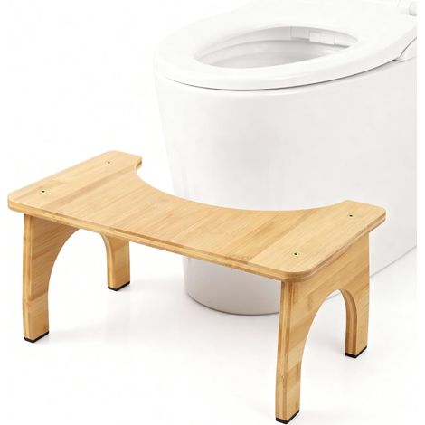 Tabouret de Toilette Pliable - 1 Unité - Bambou Naturel - Ergonomie Squat pour Digestion - Adultes et Familles - Design Compact (1/5)
