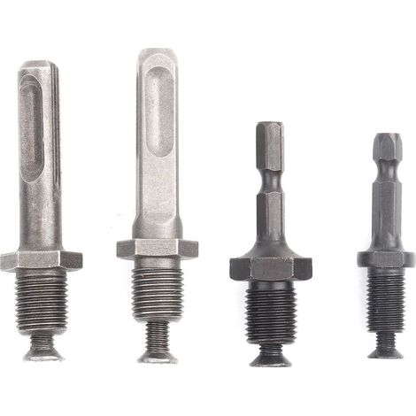 Connecteur De Mandrin De Perceuse - Carré Hexagonal Tige Ronde SDS - Pour Perceuses À Percussion Et Visseuses - 4 Pièces (1/5)