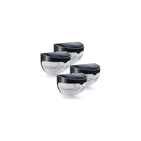 LED-Solar-Außenleuchten, Sicherheitsbeleuchtung für den Außenbereich, wasserdichte Solar-Wandleuchten für Garten, Einfahrt, Zaun, Wand, Garage (4er-Set) - Crezuo