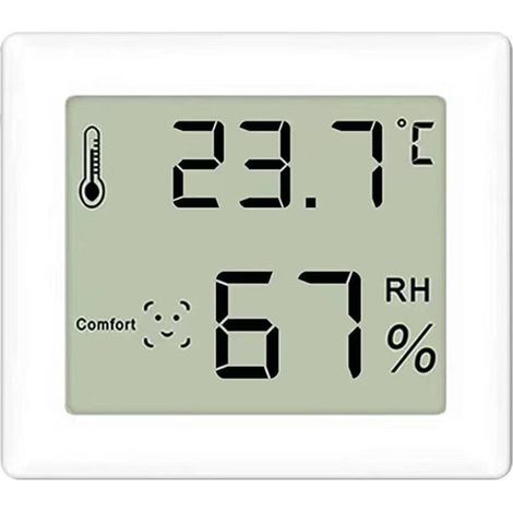 Thermomètre d'ambiance domestique, thermomètre hygromètre intérieur numérique, grand écran LCD environnemental, adapté à l'intérieur, cave à vin, thermomètre hygromètre de chambre à coucher, magnétiqu (1/5)