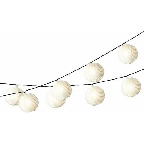 Garten Lumineo LED-Kettenlaterne Solar Lichter Laternen Lampen 10, weißes Finish, Whitw