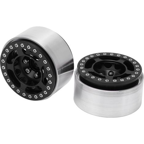 Moyeu de roue RC en alliage d'aluminium haute résistance à l'usure, usiné CNC, 1,9 pouce, noir (1/5)