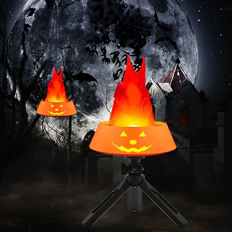 Décoration Halloween Extérieur, USB Rechargeable Lumière Effet Flamme, Halloween Decoration Suspension pour Décoration de Table, de Fête, de Maison Hantée (1/5)