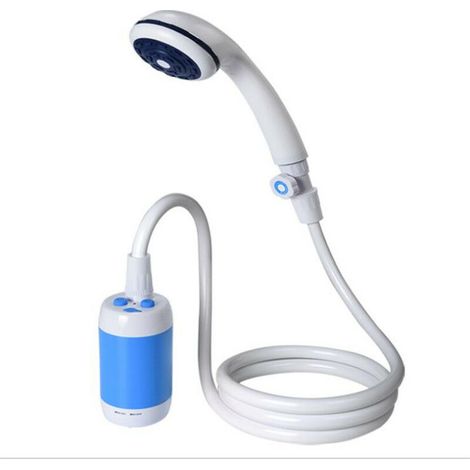 Douche Portable - Tête de Douche avec Robinet d'Arrêt - Pour Camping Extérieur Lavage Voiture Animaux Arrosage - Bleu - 1 Pièce
