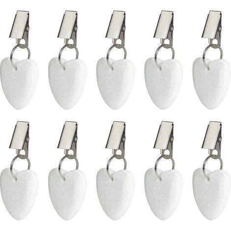 Lot de 12 pinces et poids incassables en plastique blanc pour nappes (1/5)