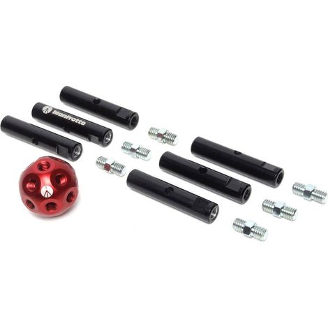 Manfrotto MSY0580A Dado Accessorio con Sfera e 6 Perni, 18 Fori da 3/8 Pollici e 3 Tubi, Multicolore