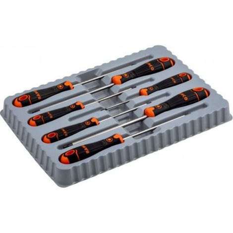 BAHCO - Jeu de tournevis Pozidriv/TORX® BahcoFit avec poignée en caoutchouc - 7 pcs