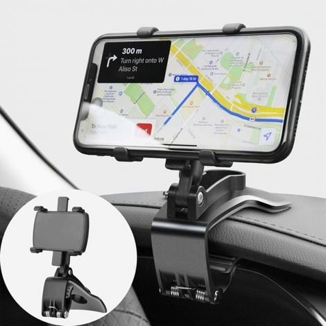 360°-Autohalterung für Smartphones – Rutschfeste Armaturenbretthalterung – Kompatibel mit Smartphones von 4 bis 7 Zoll – Einfache Installation (1/5)