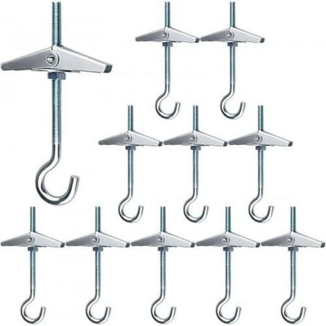 Verstellbare Deckenhaken – Set mit 12 Stück aus verzinktem Stahl, M4 × 90 mm Gewinde, ideal zum Aufhängen von Pflanzen oder Leuchten