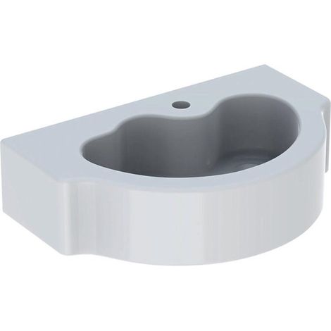 Lavabo infantil Geberit Bambini, 60x40cm, orificio para grifería en el centro, sin rebosadero, Blanco