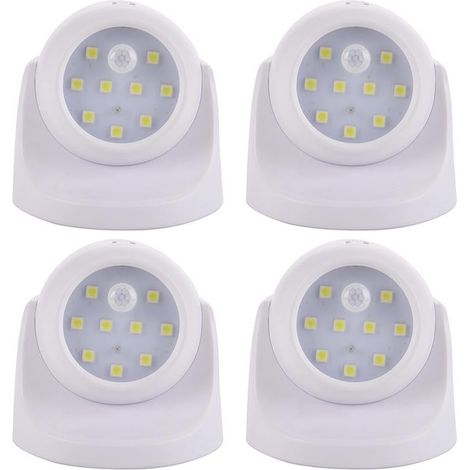 Lot de 2 lampes à détecteur de mouvement à piles 360° (blanches) (1/2)