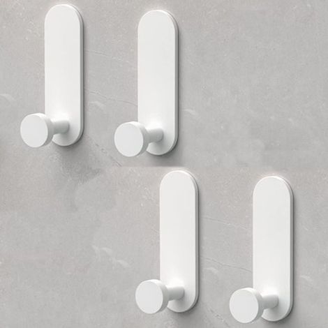 Paquete de 4 ganchos metálicos adhesivos súper resistentes para paredes, ideales para cocinas y baños. (1/5)