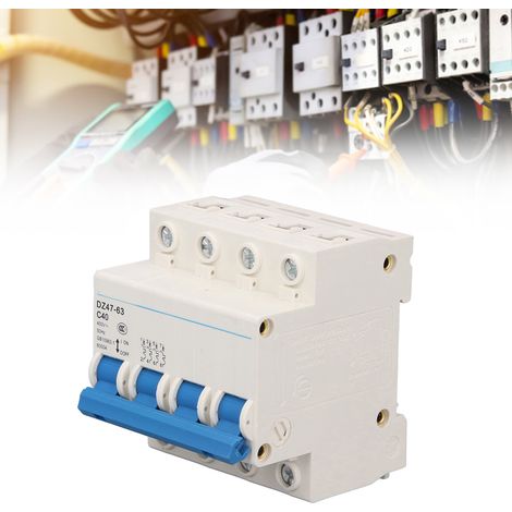 Disjoncteur miniature DZ47-63 C40 4P 400 V 40 A, montage sur rail DIN, pouvoir de sectionnement 6000 A (1/5)