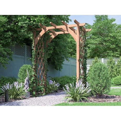 Dunster House Wooden Garden Plant Frame 1.8 x 1.4 Metres Pergola Arch Trellis Lattice Jasmine (1/5)