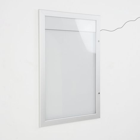 Bacheca con Apertura a Battente 51,5x79,0x2,3 cm in Alluminio con Led Silver (1/5)