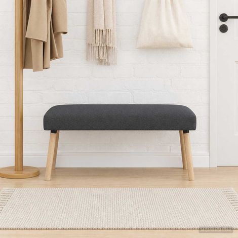 Banc bouclé gris foncé avec coussin en mousse 110 x 40 x 46 cm - PANGIVO (1/5)