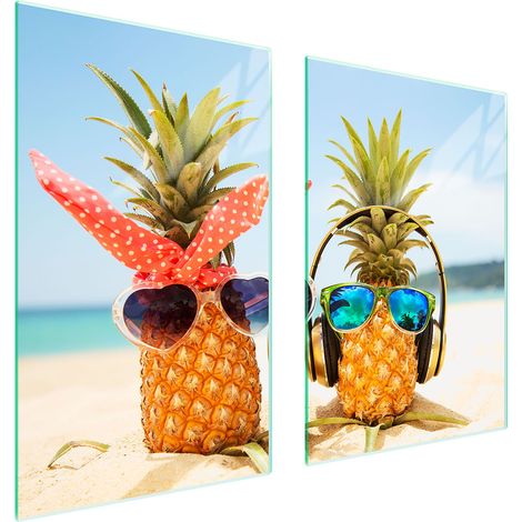 GLASSCHUTZPLATTE FÜR KÜCHE 65x52 ANANAS (1/5)