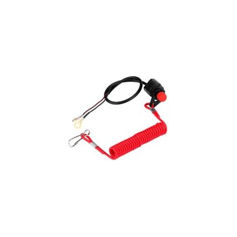 Interrupteur d’arrêt moteur universel 12 V avec corde et câble pour hors-bord, tondeuses, motos et 4x4 - Crezuo