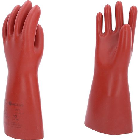 Elektriker-Schutzhandschuh mit mechanischem Schutz, Größe 10, Klasse 1, rot (1/4)