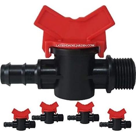 25 x Vanne goutte à goutte 16mm x 3/4'' noir, accessoires d'arrosage (1/2)