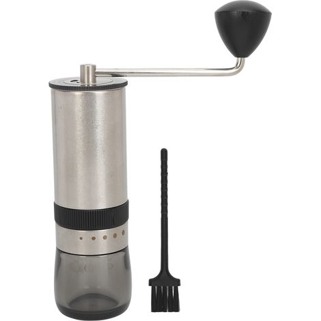 Moulin à café manuel Acier inoxydable céramique Poignée en bois Réglage externe Broyage uniforme Compact portable pour voyage (1/5)