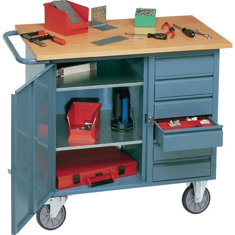 Carrello da officina A915xL1080xP590mm blu piccione Numero cassetti xH 6x95mm PROMAT
