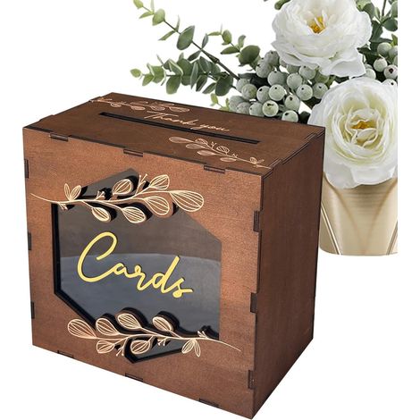 Card Box Rustic Wooden Acrylic Window Rustic Wooden Wedding
