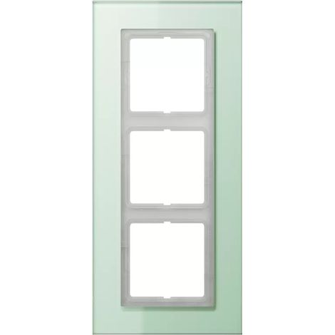 Jung Glasrahmen 3fach, LS PLUS, Glas, mattweiß, senkrechte und waagerechte Montage LSP 983 GLAS (1/2)