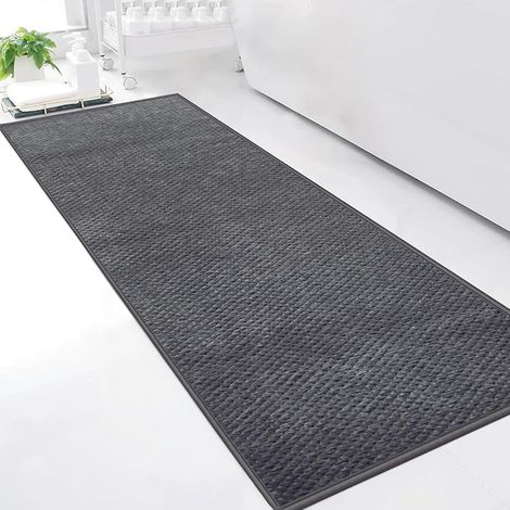 Non-Slip Microfibre Bathroom Mat 50 x 150 cm Grey (1/5)