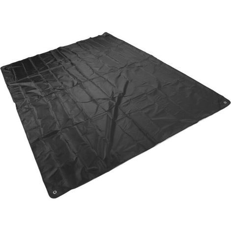 Housse de batterie enduite d'argent 420D Oxford tissu pliant housse anti-poussière pour intérieur extérieur noir (1/4)