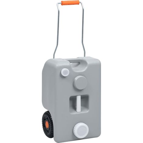 Réservoir d'eau sur roues pour camping 25 L Gris
